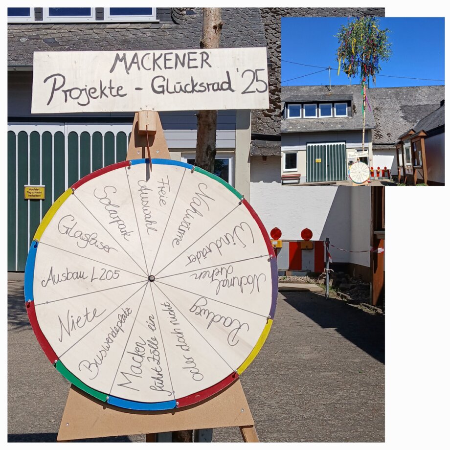 Der Maibaum mit Glücksrad Der Maibaum mit Glücksrad